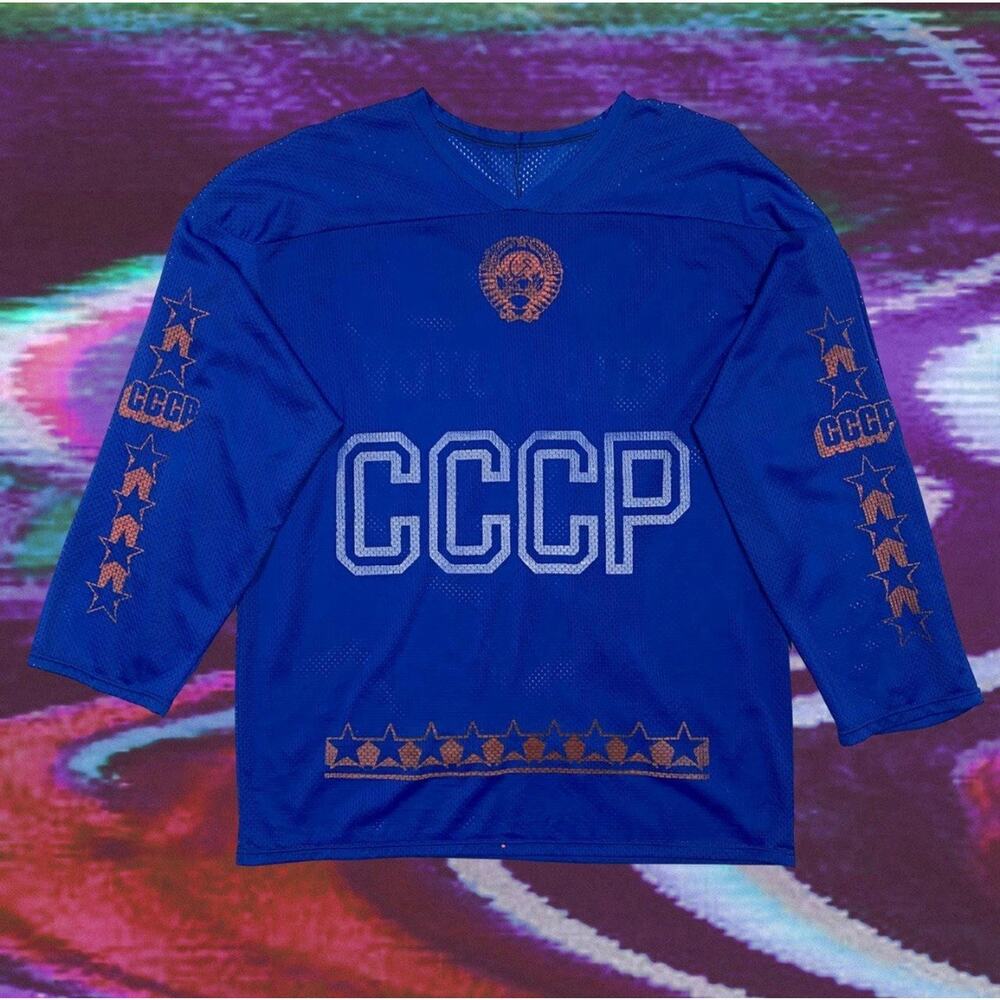 Vintage Andrei Khomutov CCCP Hockey Jersey #15 Sz L/XL